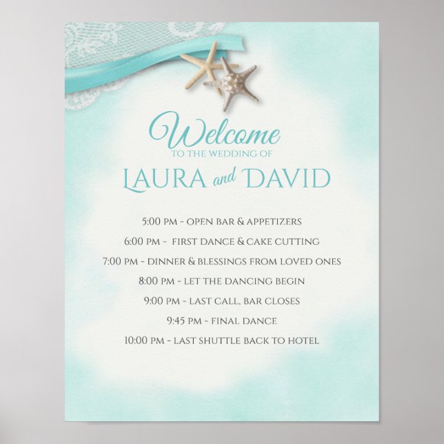 Affiche Symbole de mariage Starfish Beach et Timeline (Devant)