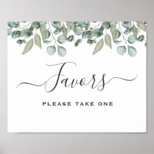 Affiche Symbole de mariage vert Eucalyptus Favor