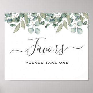 Affiche Symbole de mariage vert Eucalyptus Favor