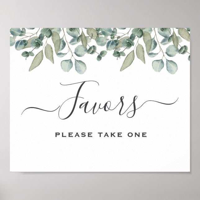 Affiche Symbole de mariage vert Eucalyptus Favor (Devant)