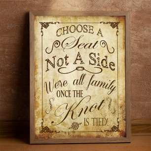 Affiche Symbole de mariage vintage