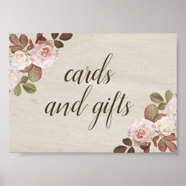 Affiche Symbole de mariage vintage Rose Favor (Devant)