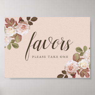 Affiche Symbole de mariage vintage Rose Favor