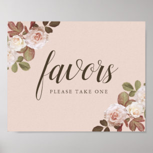 Affiche Symbole de mariage vintage Rose Favor