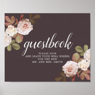 Affiche Symbole de mariage vintage Rose - Rose