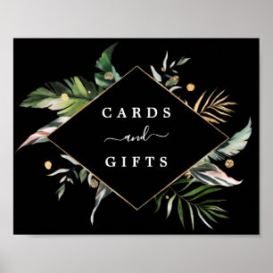 Affiche Symbole de mariage Wild Tropical Foliage Cartes et