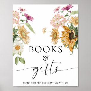 Affiche Symbole de Mews Sunflower Fall Floral Books and Gi