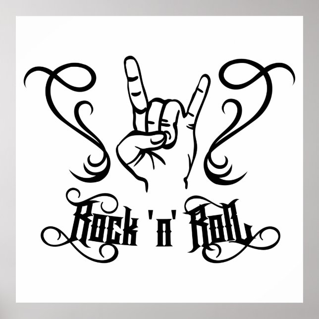 Affiche Symbole de musique Rock 'n' Roll  (Devant)