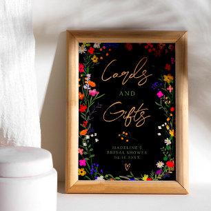 Affiche Symbole de naissance de boho de fleurs sauvages vi