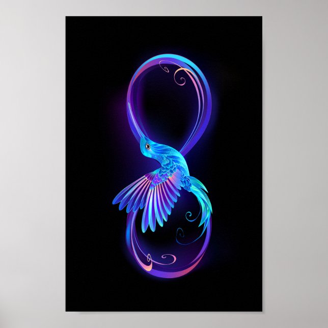Affiche Symbole de Neon Infinity par Glowing Hummingbird (Devant)