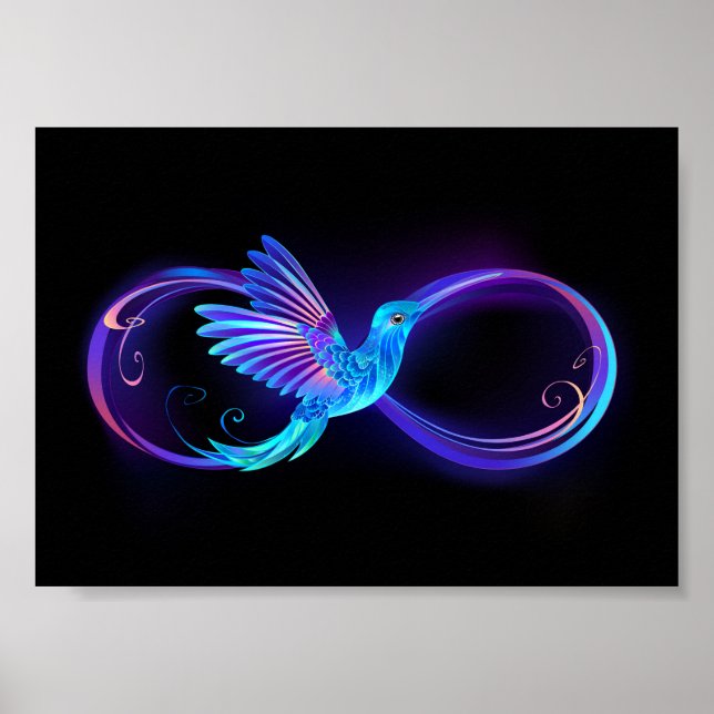 Affiche Symbole de Neon Infinity par Glowing Hummingbird (Devant)