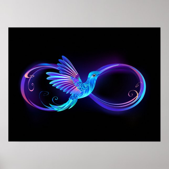 Affiche Symbole de Neon Infinity par Glowing Hummingbird (Devant)