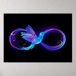 Affiche Symbole de Neon Infinity par Glowing Hummingbird