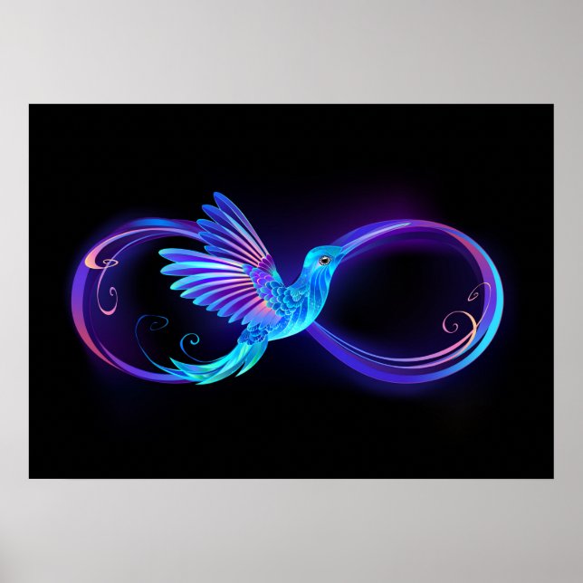 Affiche Symbole de Neon Infinity par Glowing Hummingbird (Devant)