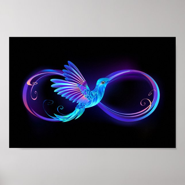 Affiche Symbole de Neon Infinity par Glowing Hummingbird (Devant)
