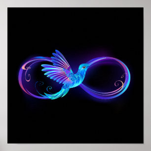 Affiche Symbole de Neon Infinity par Glowing Hummingbird
