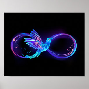 Affiche Symbole de Neon Infinity par Glowing Hummingbird