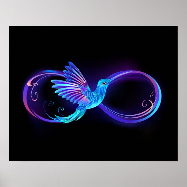 Affiche Symbole de Neon Infinity par Glowing Hummingbird (Devant)