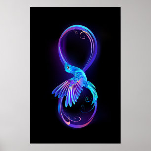 Affiche Symbole de Neon Infinity par Glowing Hummingbird