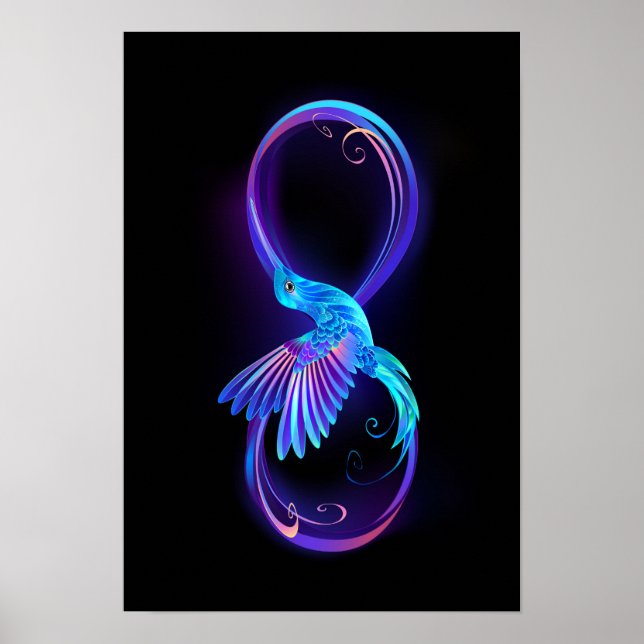Affiche Symbole de Neon Infinity par Glowing Hummingbird (Devant)