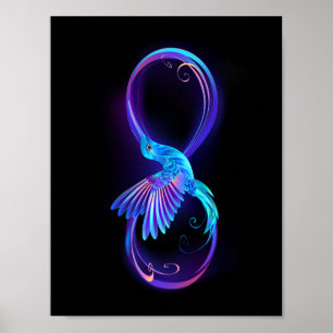 Affiche Symbole de Neon Infinity par Glowing Hummingbird