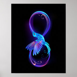 Affiche Symbole de Neon Infinity par Glowing Hummingbird