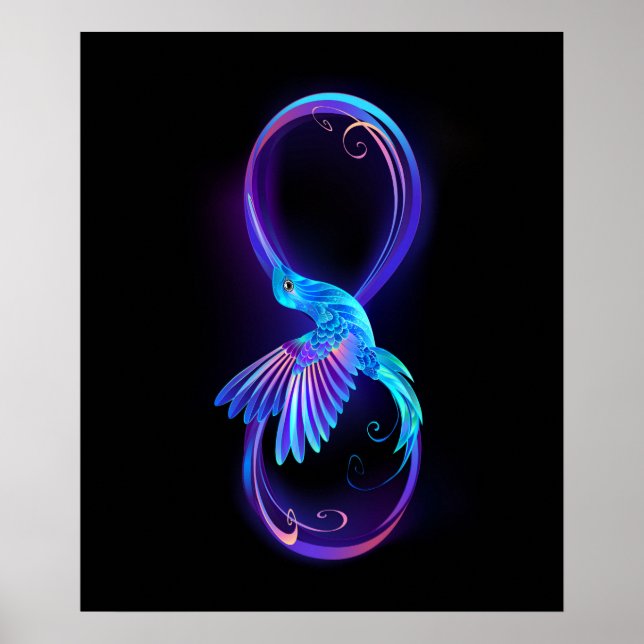 Affiche Symbole de Neon Infinity par Glowing Hummingbird (Devant)