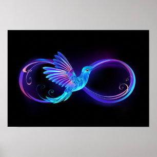 Affiche Symbole de Neon Infinity par Glowing Hummingbird