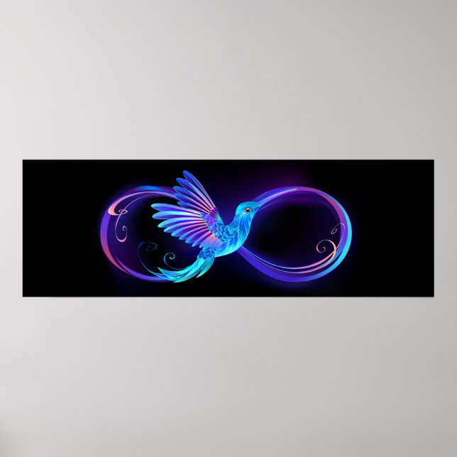 Affiche Symbole de Neon Infinity par Glowing Hummingbird (Devant)
