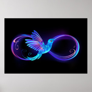 Affiche Symbole de Neon Infinity par Glowing Hummingbird