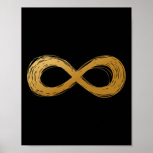 Affiche Symbole de neurodiversité Golden Infinity - Autism