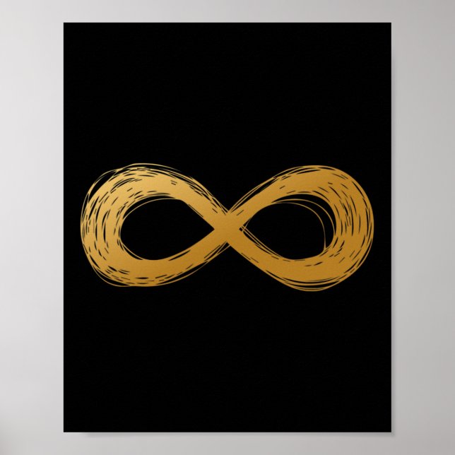 Affiche Symbole de neurodiversité Golden Infinity - Autism (Devant)