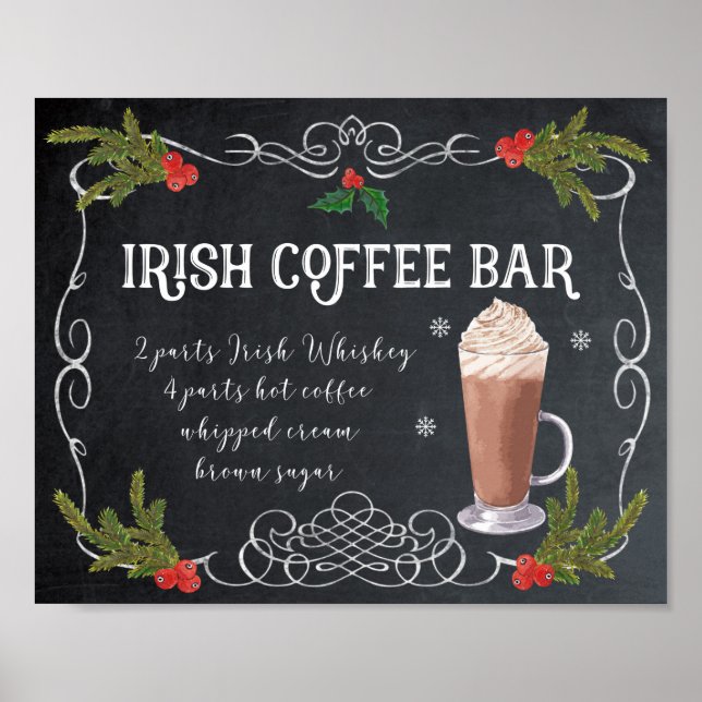 Affiche Symbole de noël du café irlandais (Devant)