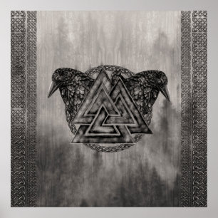 Affiche Symbole de noix de caille et ravens