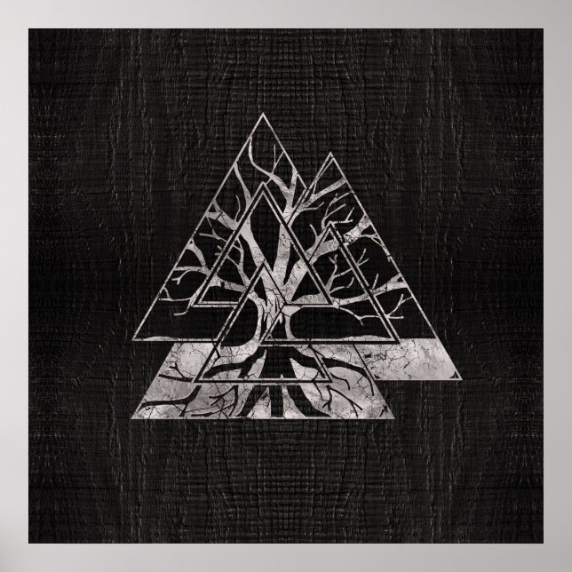 Affiche Symbole de noix et arbre de vie -Yggdrasil (Devant)