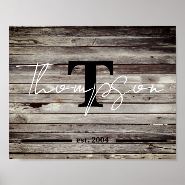 Affiche Symbole de nom de famille personnalisé (Devant)