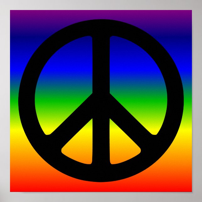 Affiche Symbole de paix arc-en-ciel et noir (Devant)