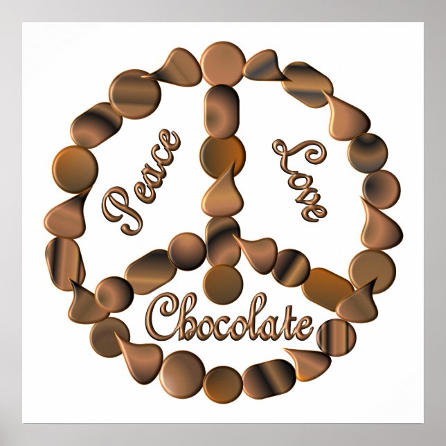 AFFICHE SYMBOLE DE PAIX CHOCOLÉ (Devant)