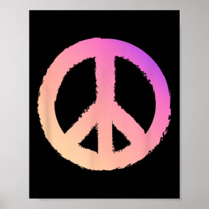 Affiche Symbole de Paix Gradient Couleur Fade Pacifist Pea