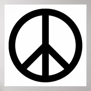 Affiche Symbole de paix noir