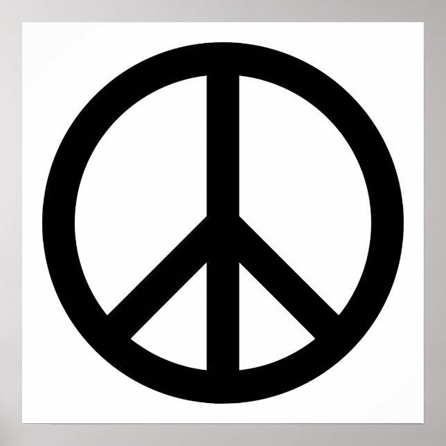 Affiche Symbole de paix noir (Devant)