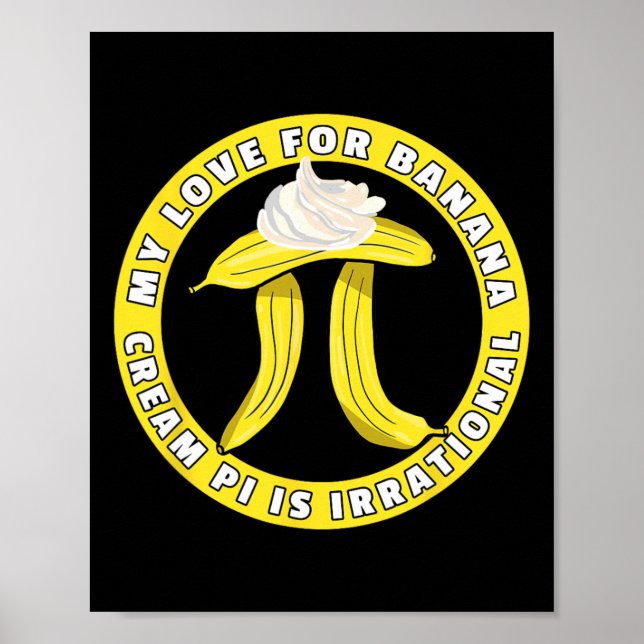 Affiche Symbole de Pi Jour Funny - Bynana Cream Pie Pun (Devant)