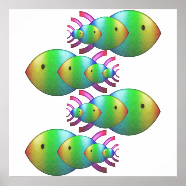 Affiche Symbole de poisson chrétien Familles (Devant)