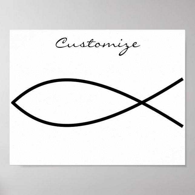 Affiche Symbole de poisson chrétien Ichthys Thunder_Cove (Devant)