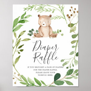 Affiche Symbole de rabat du Baby shower de l'ours