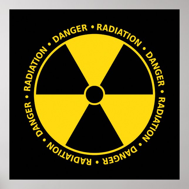 Affiche Symbole de rayonnement jaune et noir (Devant)