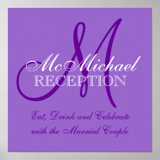 Affiche Symbole de réception de mariage personnalisé viole