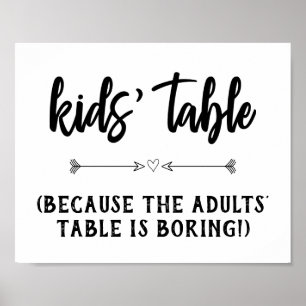 Affiche Symbole de réception de mariage pour enfants