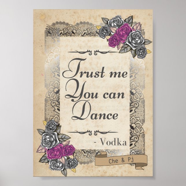 Affiche Symbole de réception de mariage rustique (Devant)