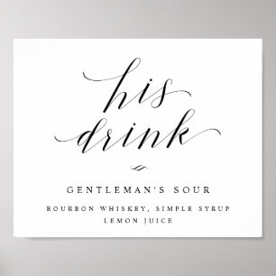Affiche Symbole de réception de son cocktail Groom
